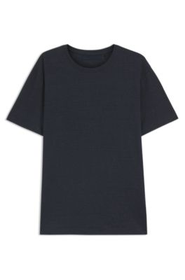 Camiseta BECKHAM x BOSS en lino suave, Azul oscuro