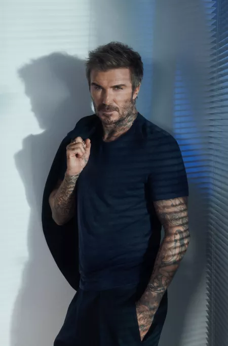 BECKHAM x BOSS T-shirt in soft linen