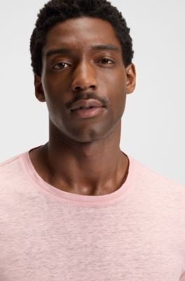 BECKHAM x BOSS T-shirt in soft linen, Pink