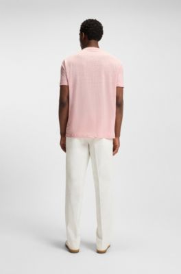Camiseta BECKHAM x BOSS en lino suave, Pink