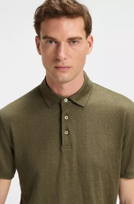 BECKHAM x BOSS polo shirt in linen