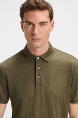 Polo BECKHAM x BOSS de lino, Verde