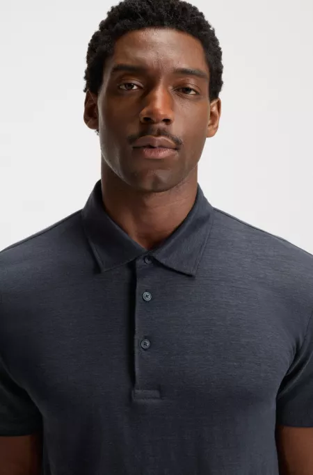 BECKHAM x BOSS polo shirt in linen