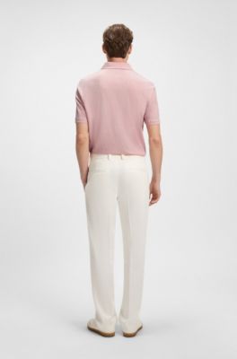 BECKHAM x BOSS polo shirt in linen, Pink