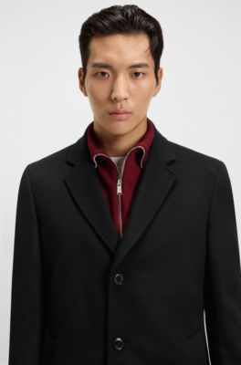Formal coat in a wool blend, Black