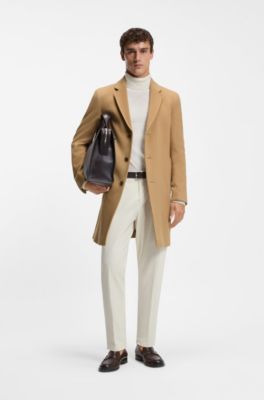 Abrigo formal en mezcla de lana, Beige