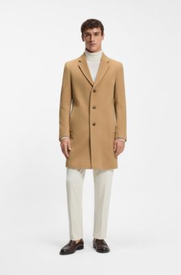 Abrigo formal en mezcla de lana, Beige
