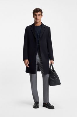 Formal coat in a wool blend, Dark Blue