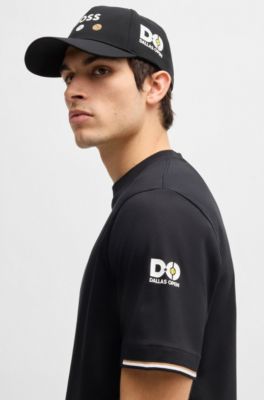 Logo-detailed cap in stretch nylon, Black