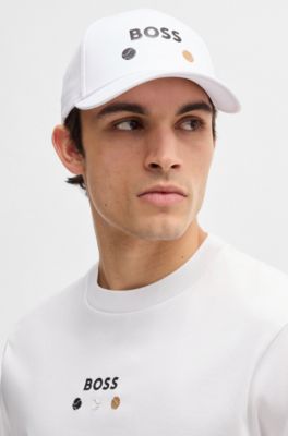 Logo-detailed cap in stretch nylon, White