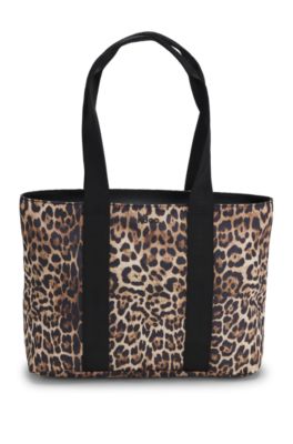 Tote bag with leopard print, Patterned