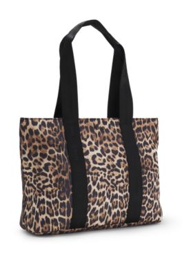 Tote bag with leopard print, Patterned