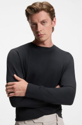 T-shirt BECKHAM&nbsp;x&nbsp;BOSS en coton merceris&eacute;, Bleu fonc&eacute;