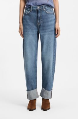 Vaqueros relaxed fit con pernera tipo globo, Azul