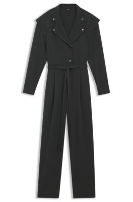 Jumpsuit in sandwashed fabric, Light Grey