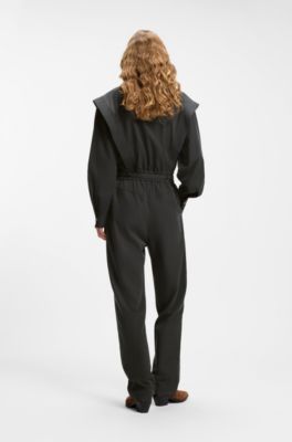 Combinaison d&rsquo;inspiration utilitaire en tissu lav&eacute; au sable, Gris chin&eacute;