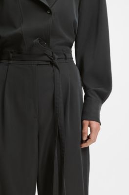 Jumpsuit in sandwashed fabric, Light Grey