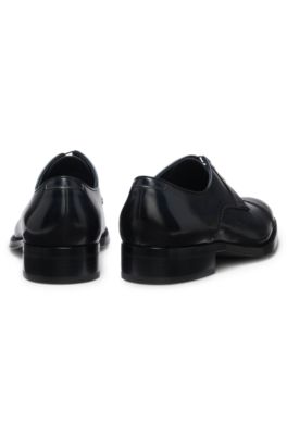 Zapatos Derby de piel con detalles calados, Azul oscuro