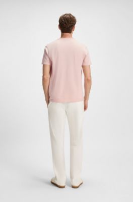 Jersey de manga corta BECKHAM x BOSS de punto de algod&oacute;n, Pink