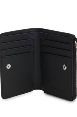 Leopard-print wallet in faux leather, Patterned