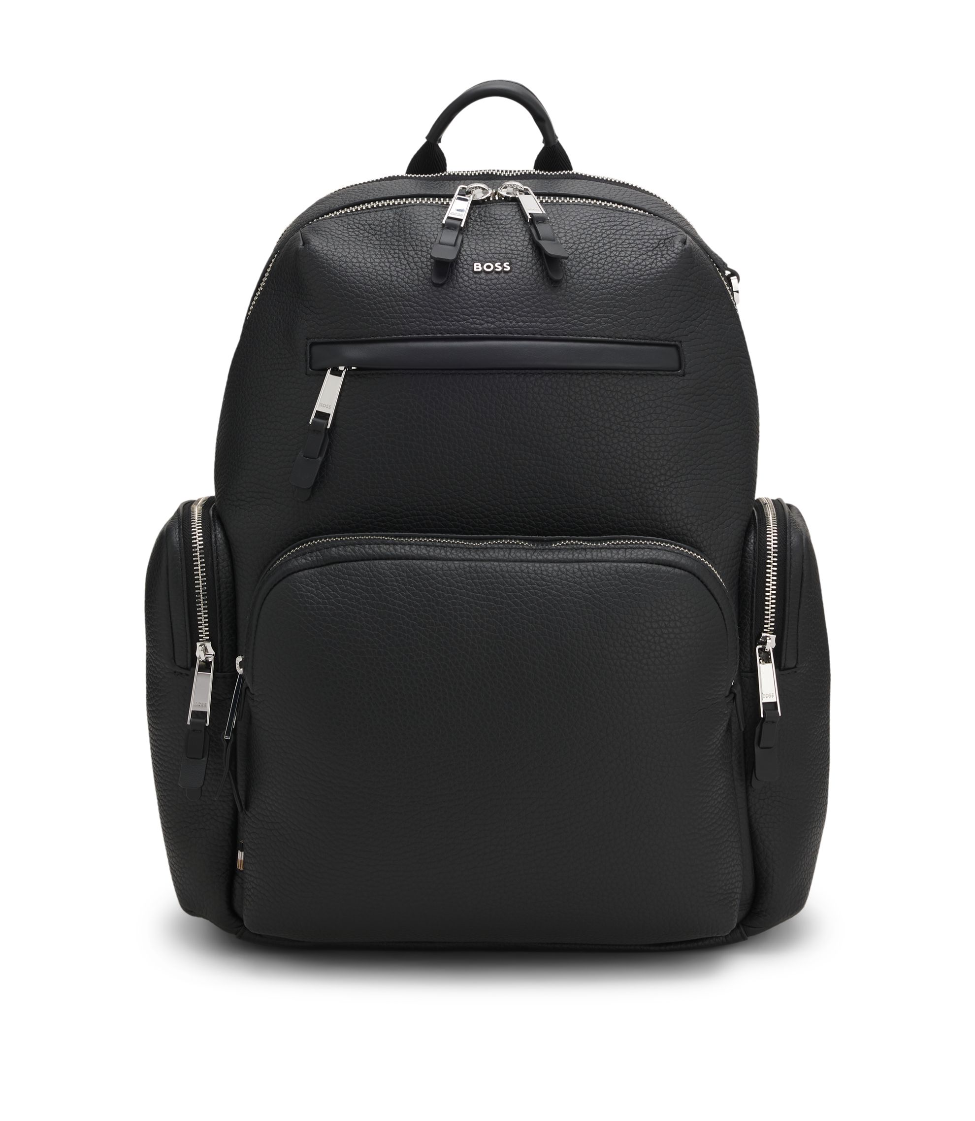 BOSS リュック BOSS - Faux-leather backpack with reflective details - Black