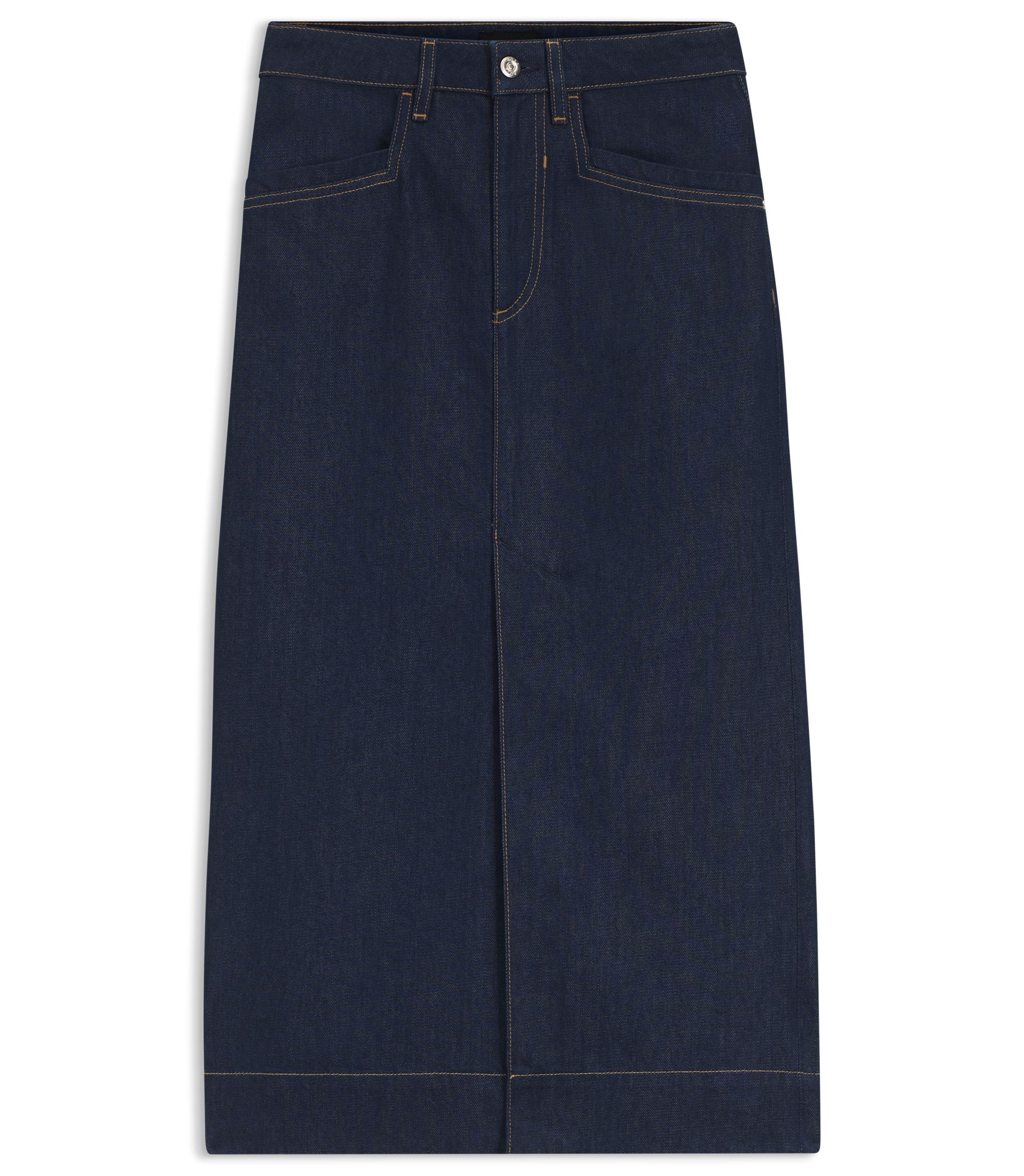 BOSS - Blue midi skirt in rigid denim - Dark Blue