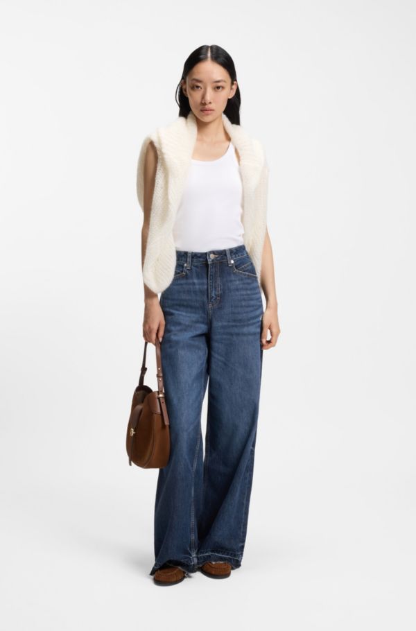 Blue relaxed-fit jeans in rigid denim - image 2