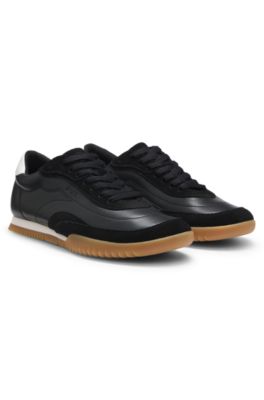 Trainers in suede and leather, Black