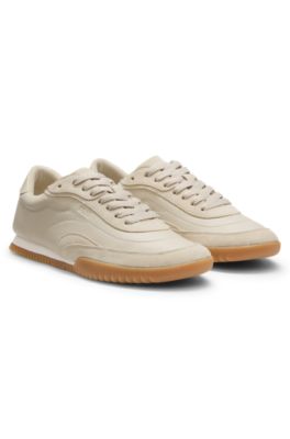 Deportivas de piel y ante, Beige claro