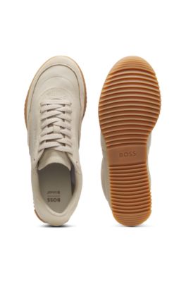 Deportivas de piel y ante, Beige claro