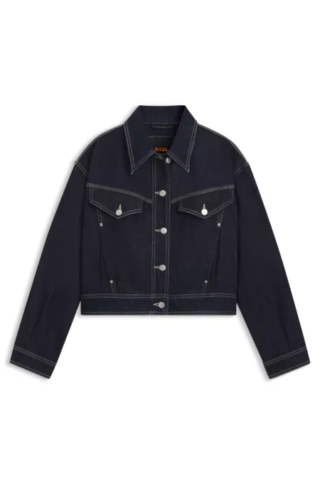 Regular-fit trucker jacket in rinse-washed denim