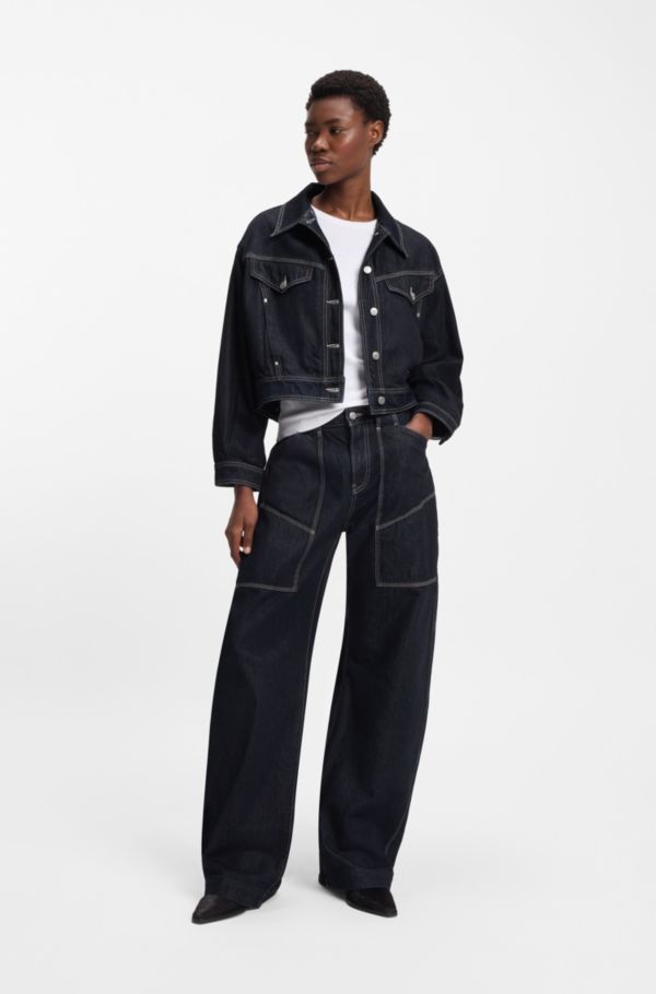 Regular-fit trucker jacket in rinse-washed denim - image 2