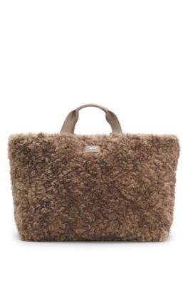 BOSS x Steiff logo-strap tote bag in teddy, Light Brown