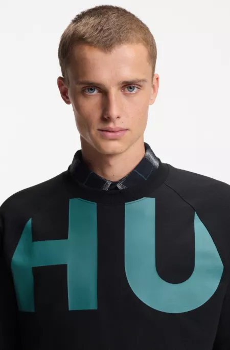 Large-logo T-shirt in cotton jersey