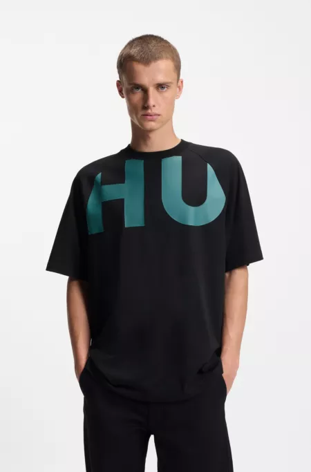 Large-logo T-shirt in cotton jersey