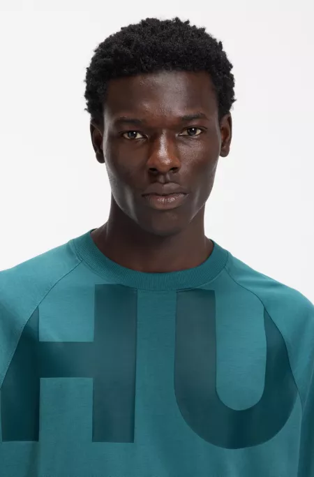 Large-logo T-shirt in cotton jersey