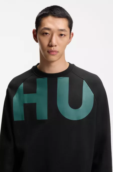 Large-logo sweatshirt in cotton jersey