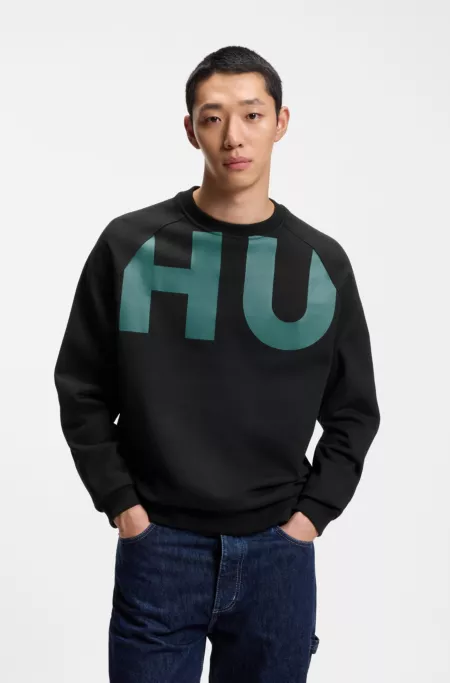 Large-logo sweatshirt in cotton jersey