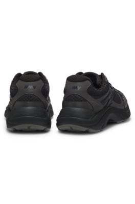 Trainers with mesh and faux leather, Light Grey