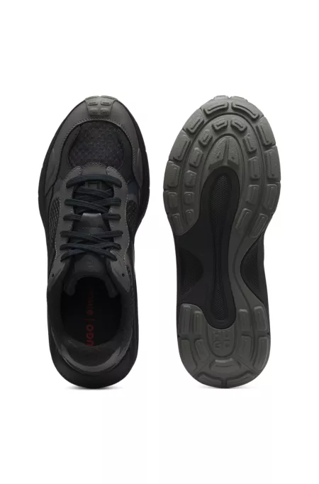 Trainers with mesh and faux leather