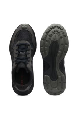 Trainers with mesh and faux leather, Light Grey