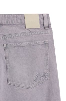 Relaxed-fit jeans with wide leg, Light Grey