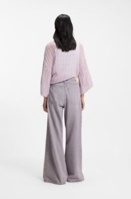 Relaxed-fit jeans with wide leg, Light Grey