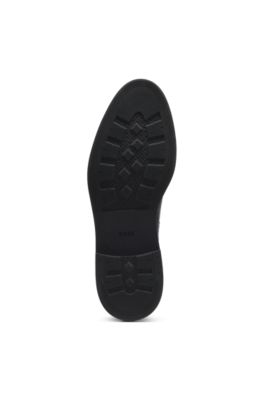 Botines de estilo Chelsea de piel pulida con puntadas caracter&iacute;sticas, Marr&oacute;n oscuro