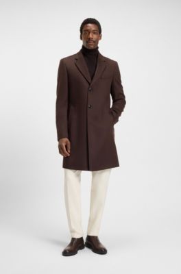 Leather Chelsea boots with signature-stripe detail, Dark Brown