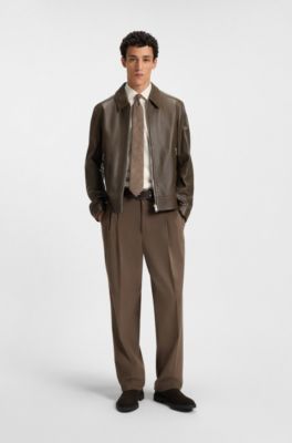 Signature-stripe Chelsea boots in suede, Dark Brown