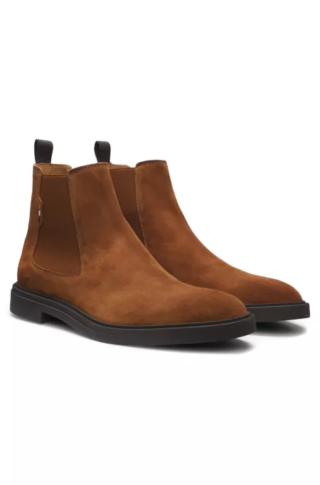 Suede Chelsea boots with signature stitching