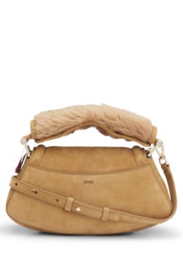 BOSS&nbsp;x&nbsp;Steiff sac en cuir Ariell avec poign&eacute;e en laine textur&eacute;e, Beige