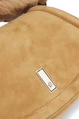 BOSS x Steiff furry-handle bag in leather, Beige