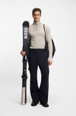 Bottines en cuir avec doublure en fourrure synth&eacute;tique, Noir